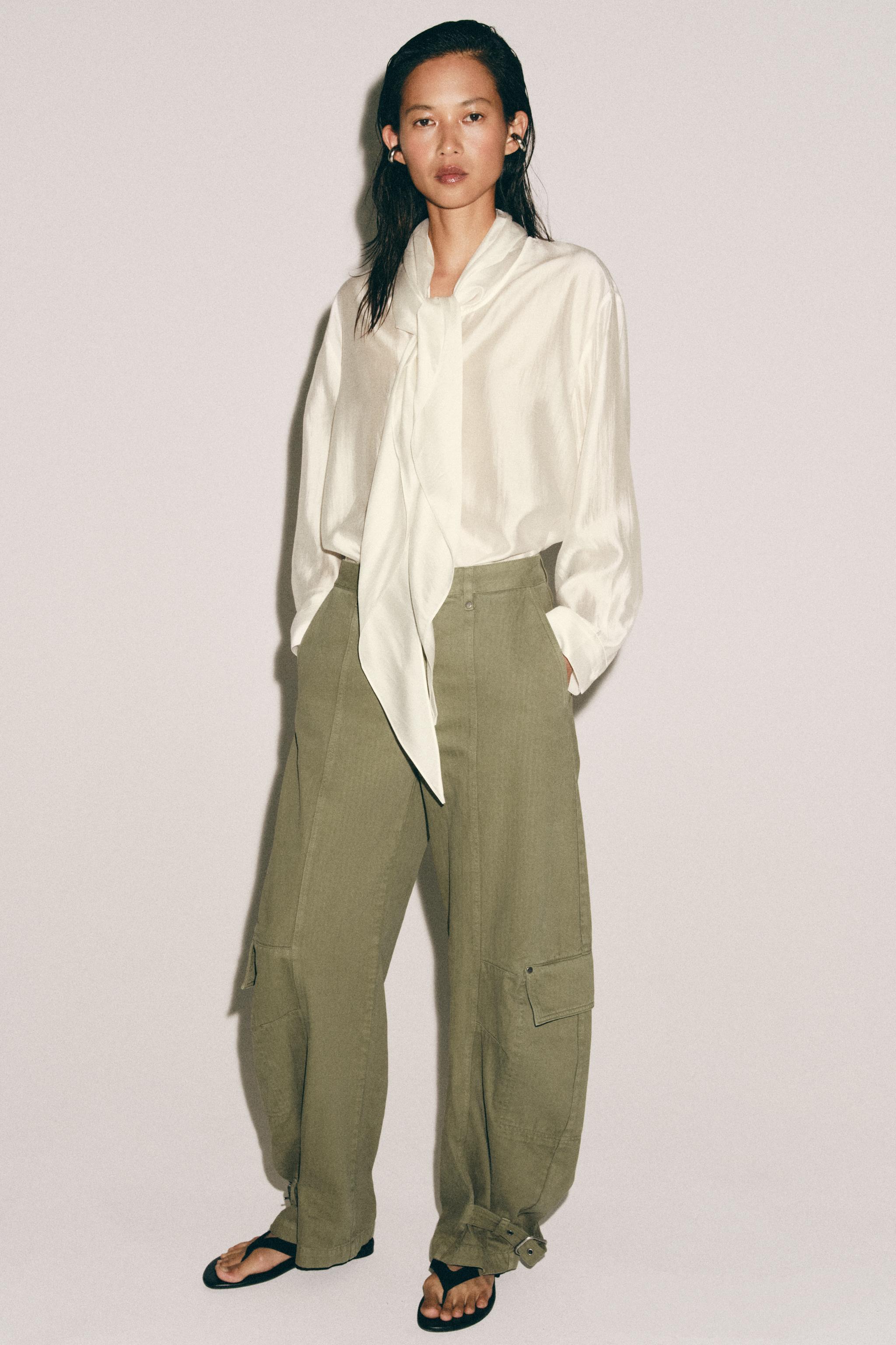 FLOWY TIE SHIRT ZW COLLECTION